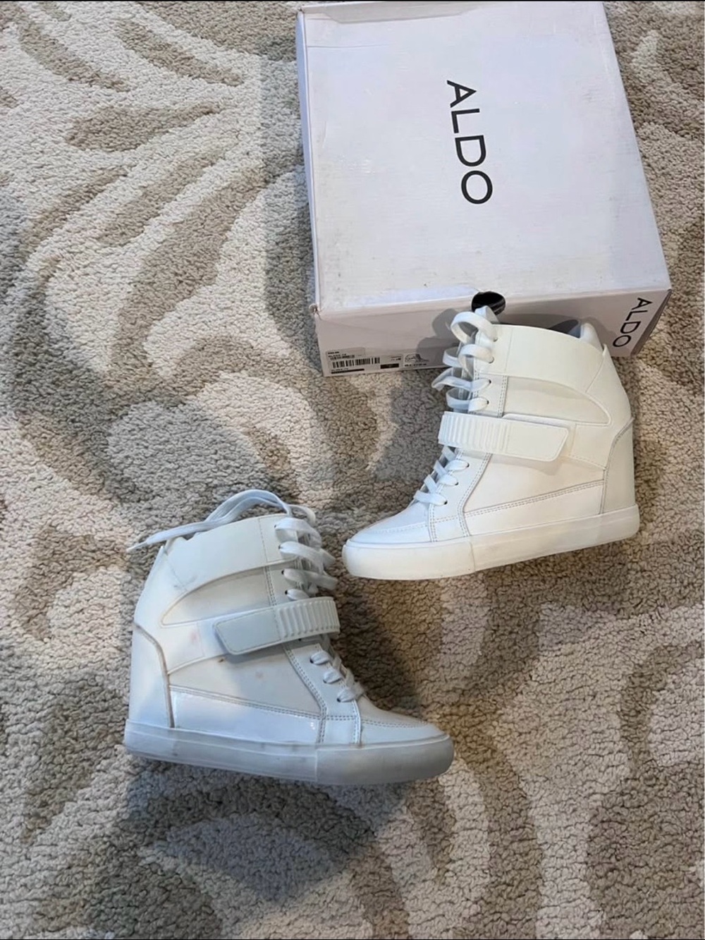 ALDO White High-Top Wedge Lace-Up Sneakers